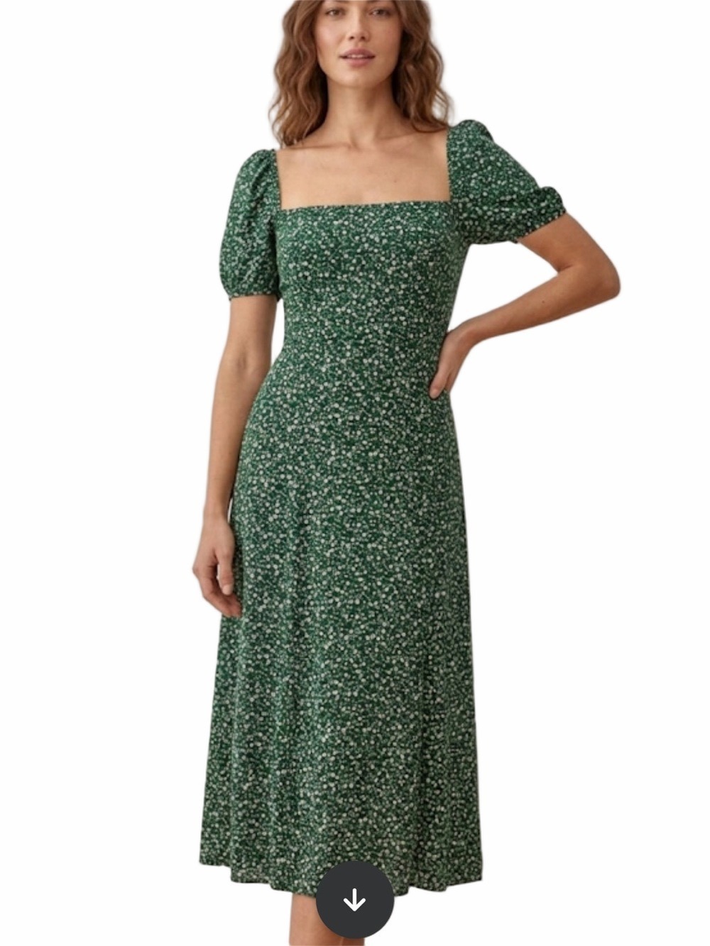 Mi Ami Women's Ruched Top on back Milkmaid Boho Floral Maxi Dress size M
